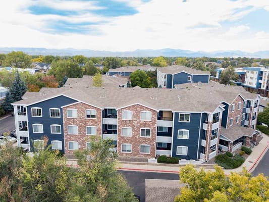 Aerial view of The Village at Arvada's exterior