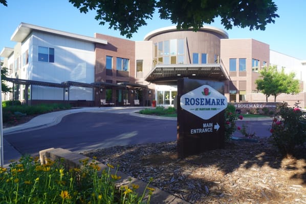 Exterior view of Rosemark at Mayfair Park entrance