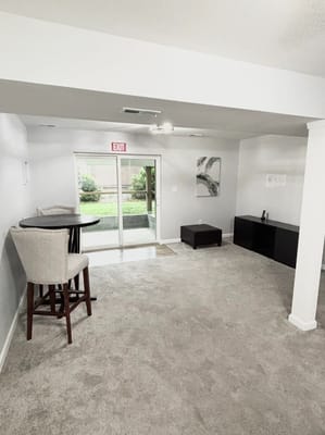 Bright interior of a lounge area with seating