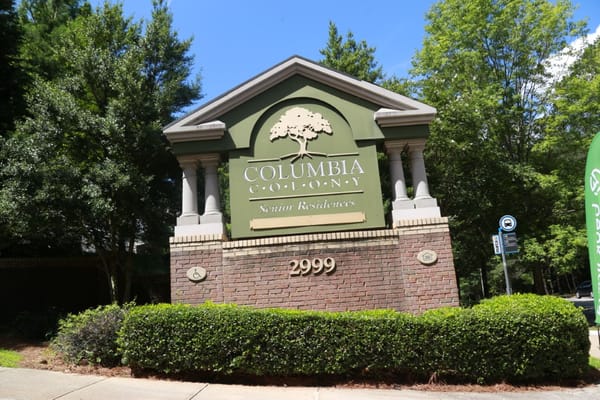 Exterior sign of Columbia Colony Senior Apartments