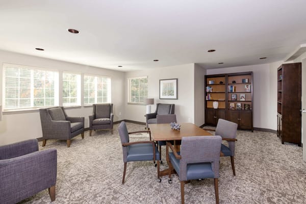 Bright common area with comfortable seating