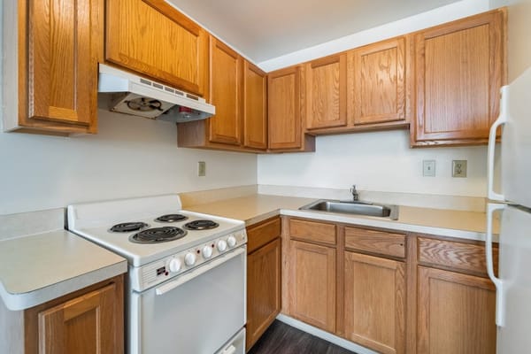 Bright kitchen space with modern cabinets