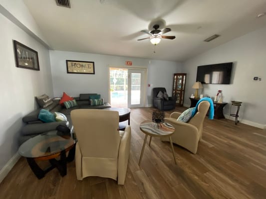 Cozy common area with seating and decor
