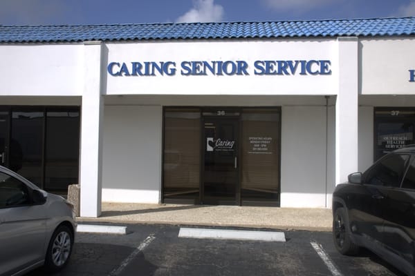 Front entrance of Caring Senior Service facility