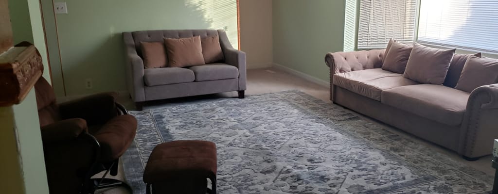 Comfortable seating in a brightly lit common area