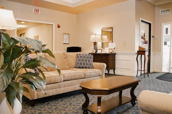 Cozy common area in a senior living facility
