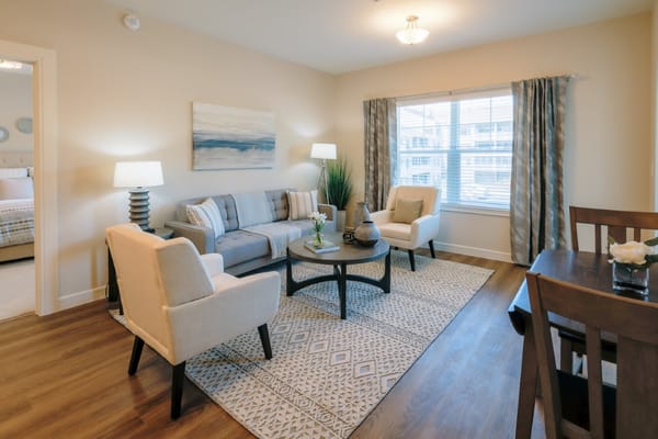 Cozy living room with comfortable seating and decor