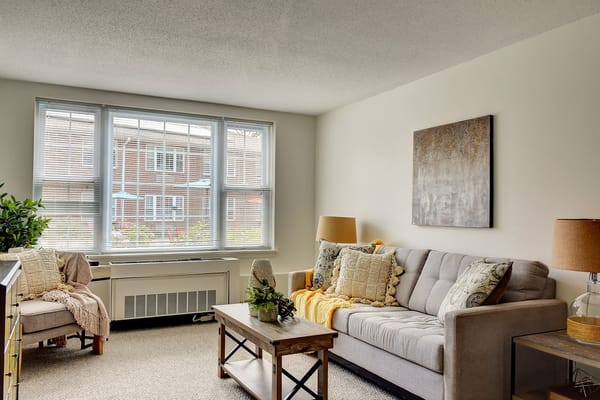 A cozy common area in a senior living facility
