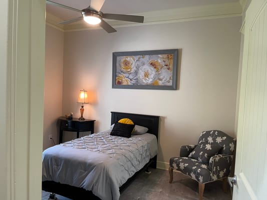 Cozy bedroom in a senior living facility