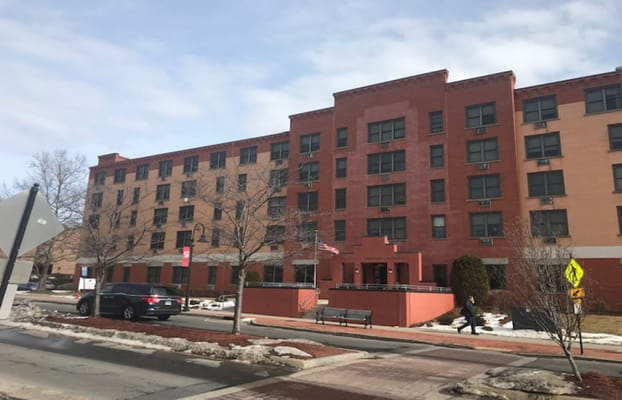 Exterior view of Anthony Delorenzo Towers Apartments in Bristol, CT