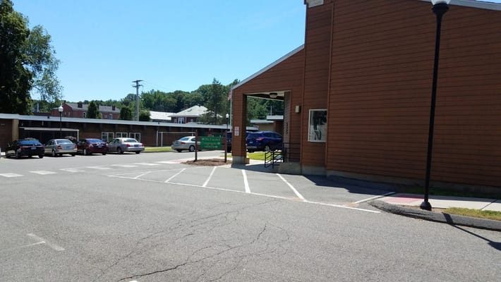 Exterior view of the Mt Carmel facility with parking area
