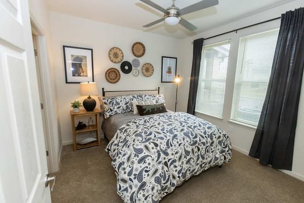 Cozy bedroom setup in an assisted living facility