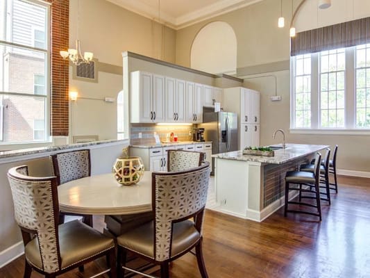 Bright and spacious kitchen area in the facility