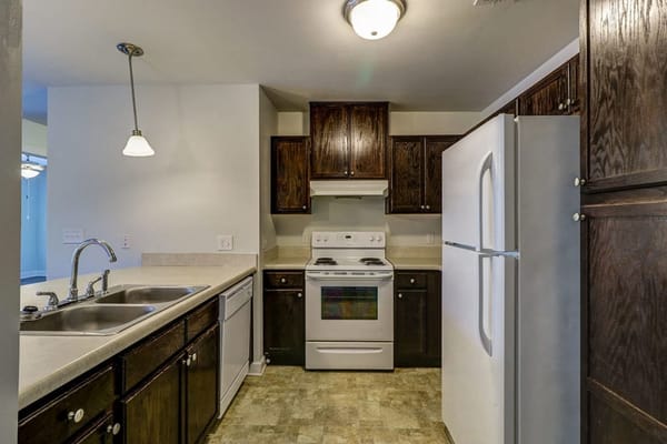 Interior view of a kitchen in a senior living facility