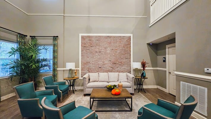 Interior common area with seating and plants