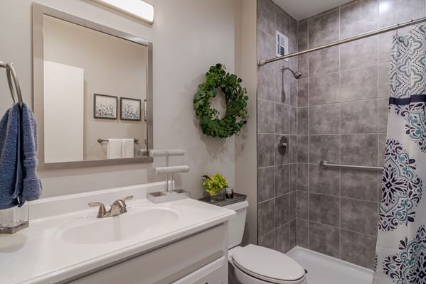 Well-appointed bathroom with modern fixtures and decor