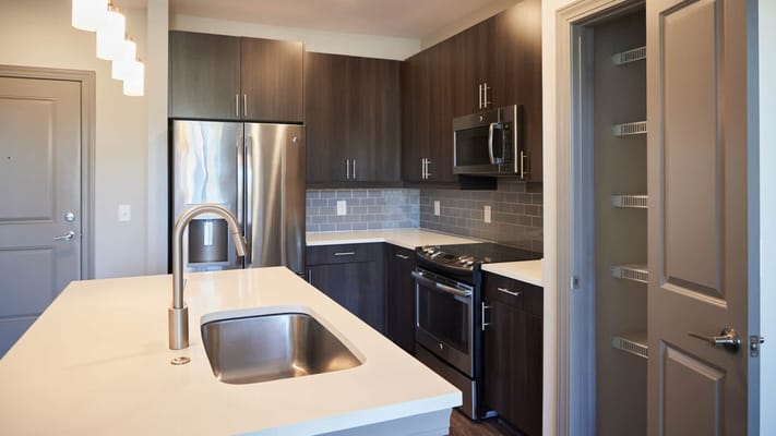 Modern kitchen in a senior living facility
