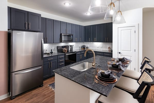 Modern kitchen in a senior living facility