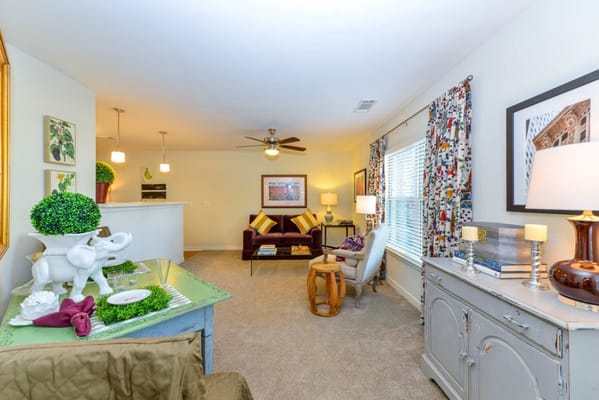 Cozy interior living space with decorative accents