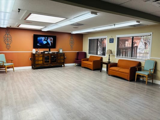 Common area in the senior living facility with furniture