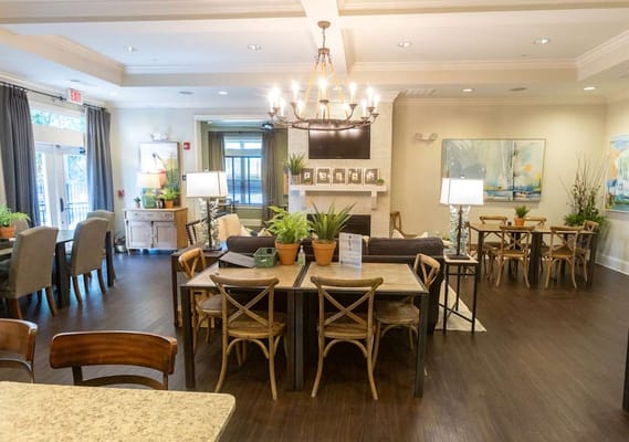 Cozy common area with seating and plants