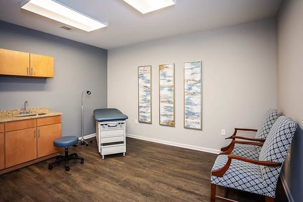 Bright interior of a medical examination room