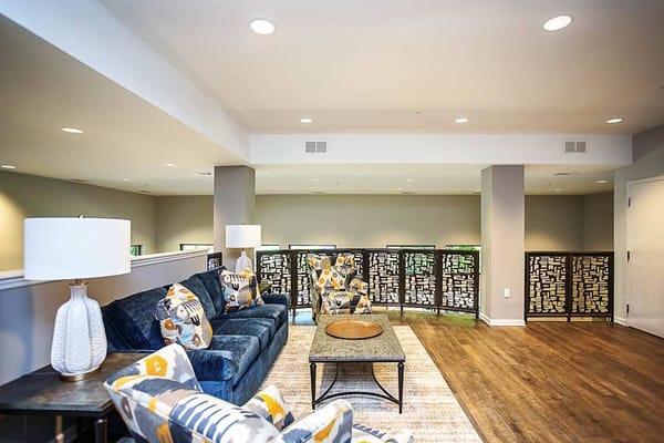 Bright and modern common area with stylish seating