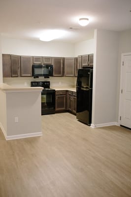 Interior view of a kitchen in a resident unit