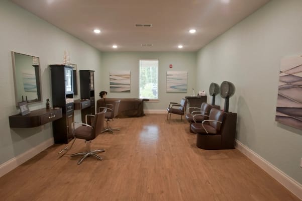 Hair salon area in a senior living facility
