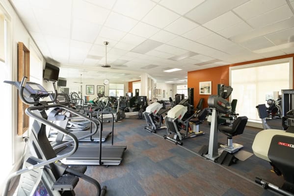 Interior view of a fitness area with exercise equipment