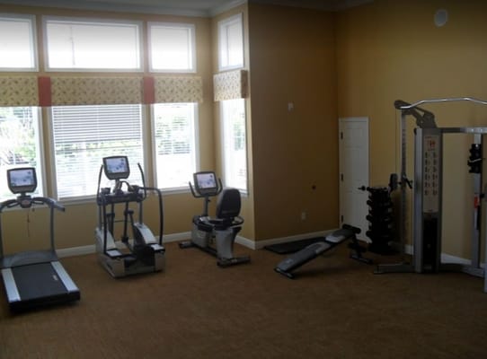 Interior fitness center with exercise equipment