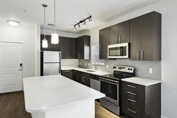 Modern kitchen interior with sleek appliances