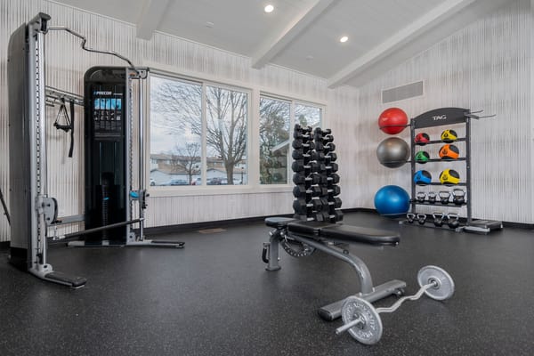 Well-equipped fitness area with exercise equipment