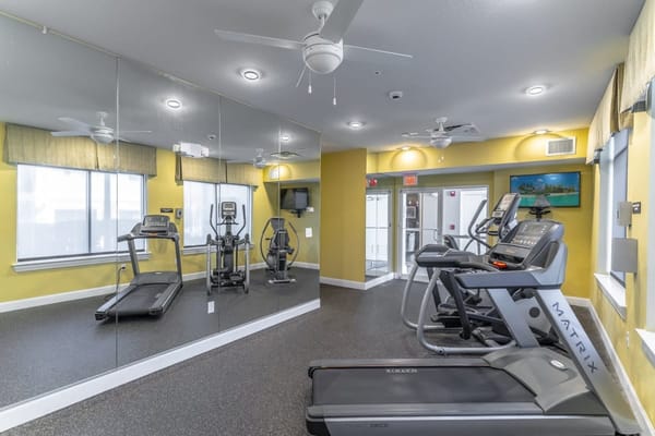 Interior view of a well-equipped fitness room