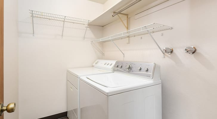 Bright laundry room with washer and dryer