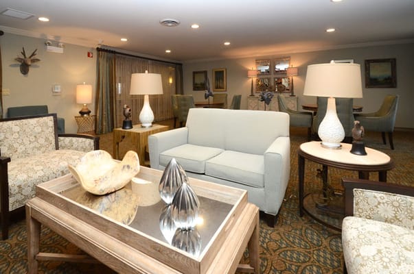 Common area with comfortable seating and decorative lighting