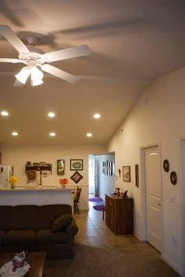 Interior view of a living room in a senior facility