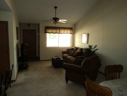Cozy living room setting in a resident's unit