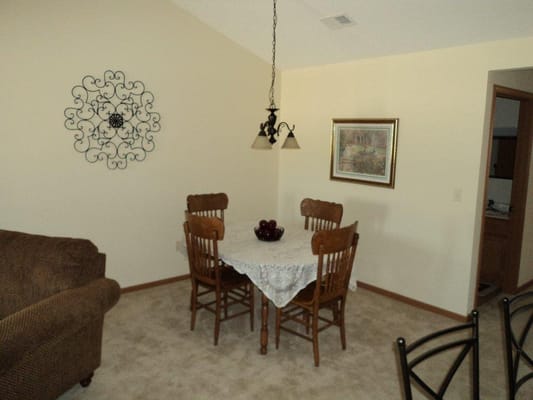 Cozy dining area in an apartment