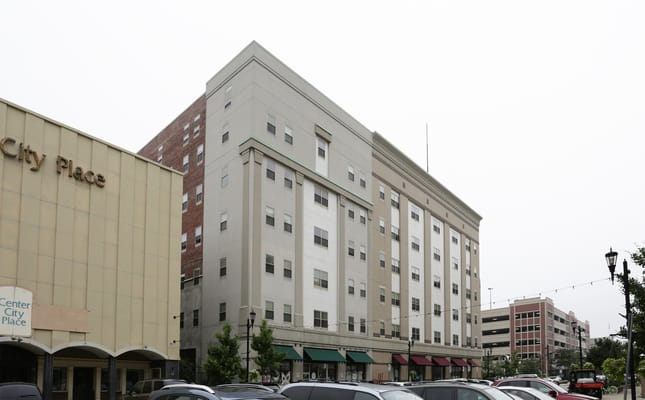 Exterior view of Robertson's Apartments in South Bend, IN.