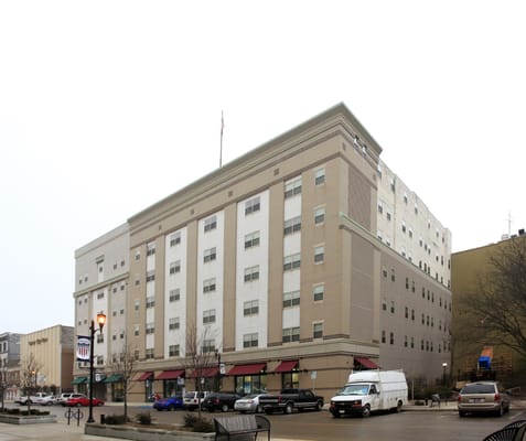 Exterior of Robertson's Apartments building in South Bend