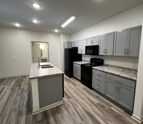 Modern kitchen interior with updated appliances
