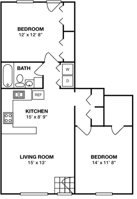Architectural floor plan of apartment layout