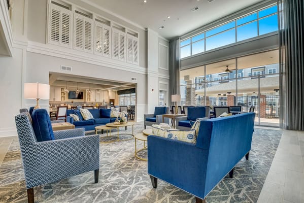 Bright and spacious common area with comfortable seating