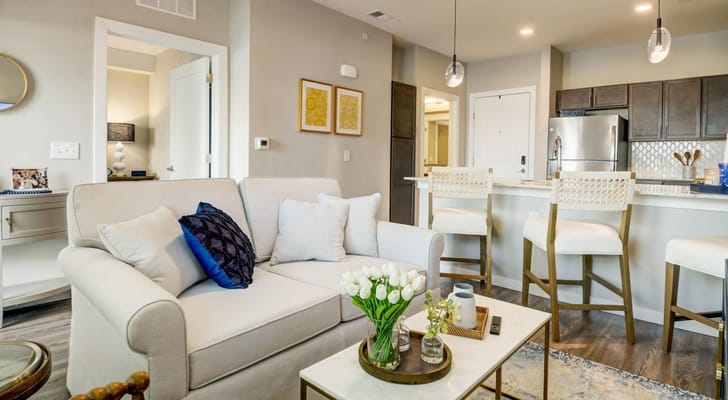 Interior view of a modern living space in assisted living