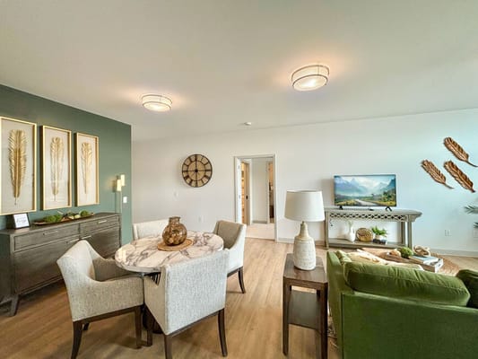 Bright and welcoming common area in the facility