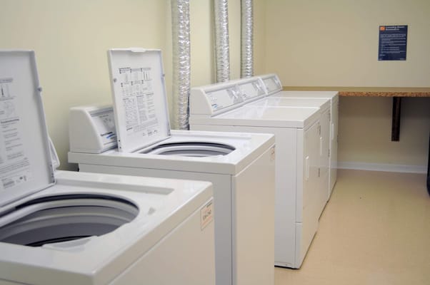Laundry machines in the facility's laundry room