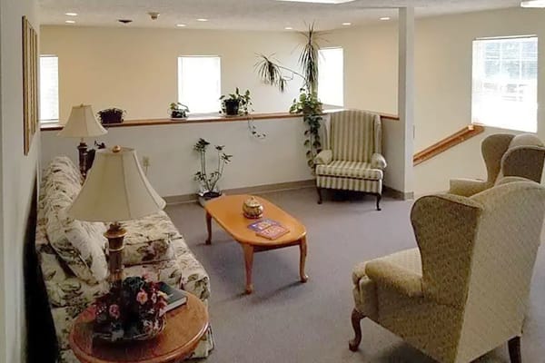 Cozy common area with seating and plants