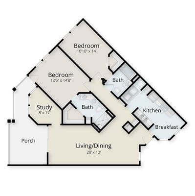 Architectural floor plan with labeled rooms