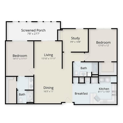 Architectural floor plan layout of a residence
